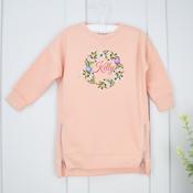 Personalised Easter Jumper Dress-Flower &amp;amp; Egg Wreath image