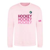 Hockey Hockey Hockey Pink Sweater with Pink