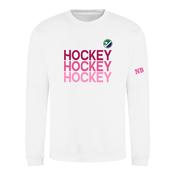 Hockey Hockey Hockey White Sweater with pink