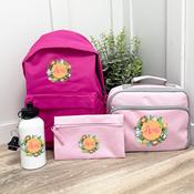 Personalised School Bundle (school bag, lunch bag, pencil case &amp;amp; bottle) - Jungle (Pink)