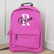 Personalised Pink School Bag-Initial(Holds 12 Litres) image