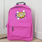Personalised Pink School Bag-Comic (Holds 12 Litres) image