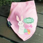Personalised Easter Billy's Bib- Pink Happy Easter Bunny