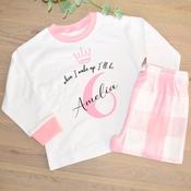 Personalised Kids Pyjamas-When I Wake Crown (Pink) image