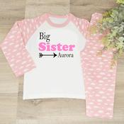 Personalised Sibling Kids Pyjamas-Sister Arrow