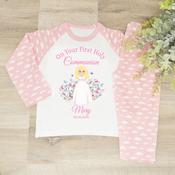 Personalised Kids Communion Pyjamas-Floral Communion Girl