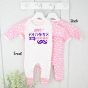 Personalised Father's Day Baby Gro-Arrow Moustache (Multiple Colours)