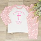 Personalised Kids Christening Pyjamas-My Christening Day (Pink) image