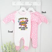 Personalised Father's Day Baby Grow-Superdad (Multiple Colours) image