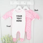 Personalise Your Own Baby Gro - Create Your Own Design (Pink Cloud) image