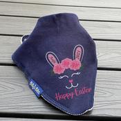 Personalised Easter Billy's Bib- Bunny Face (Navy) image
