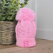 Cable Knit Hat With Pom Pom-Pink INFANTS (NB-12M) image