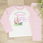 Personalised Kids Christening Pyjamas-Christening Bear (Pink) image