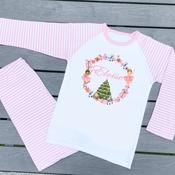 Personalised Kids Christmas Pyjamas-Nutcracker (Pink Stripe)
