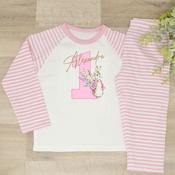 Personalised Kids Pyjamas-Bunny (Pink) image