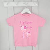 Personalised Big Sister T-Shirt - Big Sister Giraffe