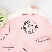 Personalised Pink Confirmation Pyjamas-Name &amp;amp; Date (Leaf)