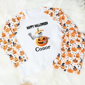Personalised Kids Halloween Pyjamas-Broken Pumpkin image