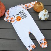 Halloween Pumpkin Pattern Baby Grow-Pumpkin In The Patch image
