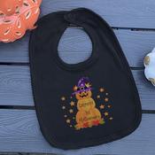 Personalised Black Rounded Bib-Pumpkin Stack image