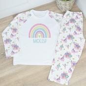 Personalised Kids Pyjamas-Girly Rainbow image