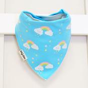 Billy's Bib-Rainbow Clouds Bright Blue Bib image