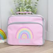 Personalised Pink Lunch Bag-Rainbow image