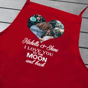 Personalised Valentines Apron-Moon &amp;amp; Back image