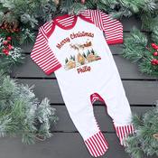 Personalised Christmas Baby Gro-Christmas Houses (Multiple Styles)