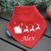 Personalised Red Billy's Bib-Santa Sleigh Silhouette