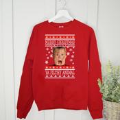 Personalised Christmas Kids Sweatshirt-Filthy Animal (Navy Or Red)