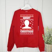 Personalised Christmas Kids Sweatshirt-Your Character (Navy Or Red)