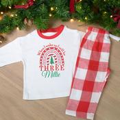 Personalised Kids Birthday Christmas Pyjamas-Christmas Birthday Rainbow image