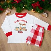 Personalised Kids Christmas Pyjamas-Christmas Houses