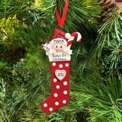 Red Long Baby Stocking Personalised Hanging Christmas Decoration image
