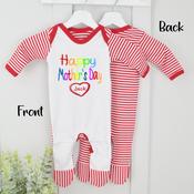 Personalised Mother's Day Baby Grow-Crayon (Red Stripe)