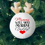 Will You Marry My Daddy-Personalised Fabric Christmas Ornament image
