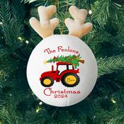 Family Tractor-Personalised Fabric Christmas Decoration