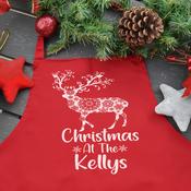 Personalised Christmas Apron-Reindeer Christmas(Adult) image