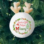 Santa's Little Helper-Personalised Fabric Christmas Decoration