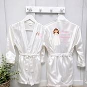Personalised Satin Communion Bathrobe Front &amp;amp; Back-Communion Girl
