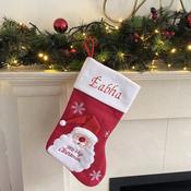 Red Santa with 3D Hat Christmas Stocking(40x20cm)