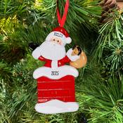 Santa Chimney Personalised Hanging Christmas Decoration image