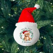 Teddy Bear First Christmas-Personalised Fabric Christmas Decoration