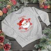 Personalised Christmas Kids Grey Marl Sweatshirt-Santa Head Snowflake image