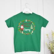 Santa's Little Helper-Green T-Shirt (0-3 months up to 2-3 years)