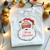 Personalised Christmas Adult T-Shirt-Santa Head image