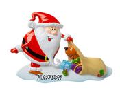Santa with Dog-Personalised Christmas Decoration image
