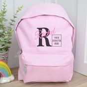 Personalised Pink School Bag-Your Own Character (Holds 12 Litres) image