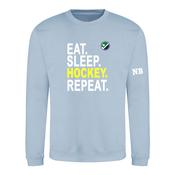 Eat Sleep Hockey Repeat Sky Blue Sweater